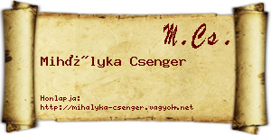 Mihályka Csenger névjegykártya